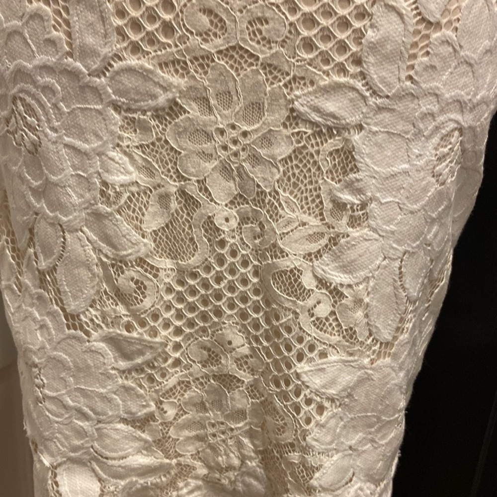 Tadashi Shoji White Lace MIDI Dress BodyCon Size 0 - Picture 5 of 8
